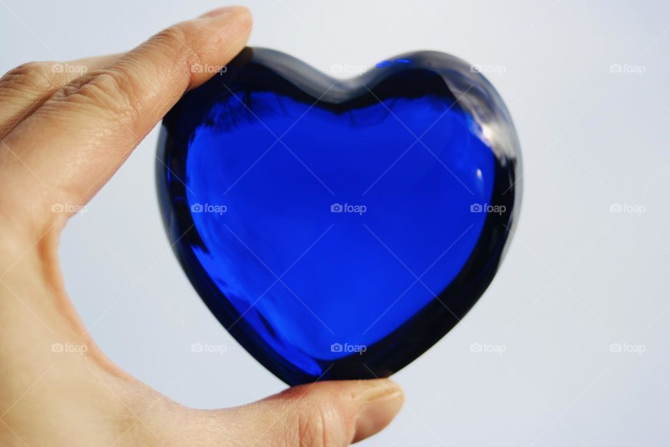 Blue glass heart 