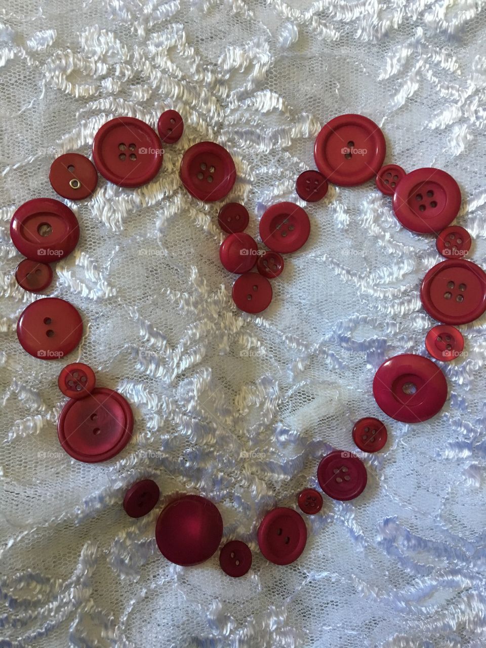 Heart & Lace - made from buttons 