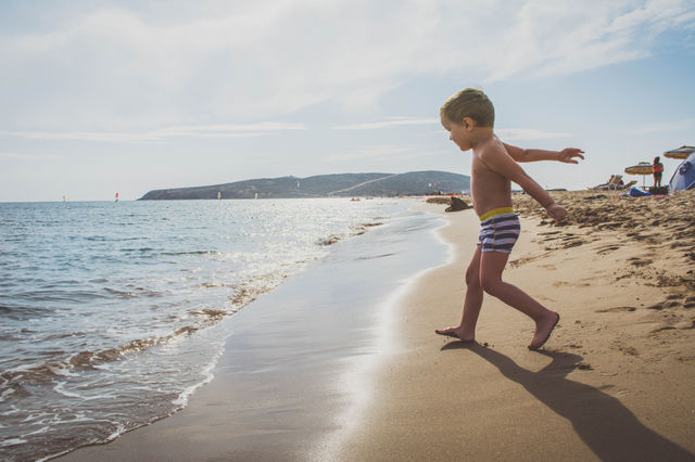 Having fun on a beach