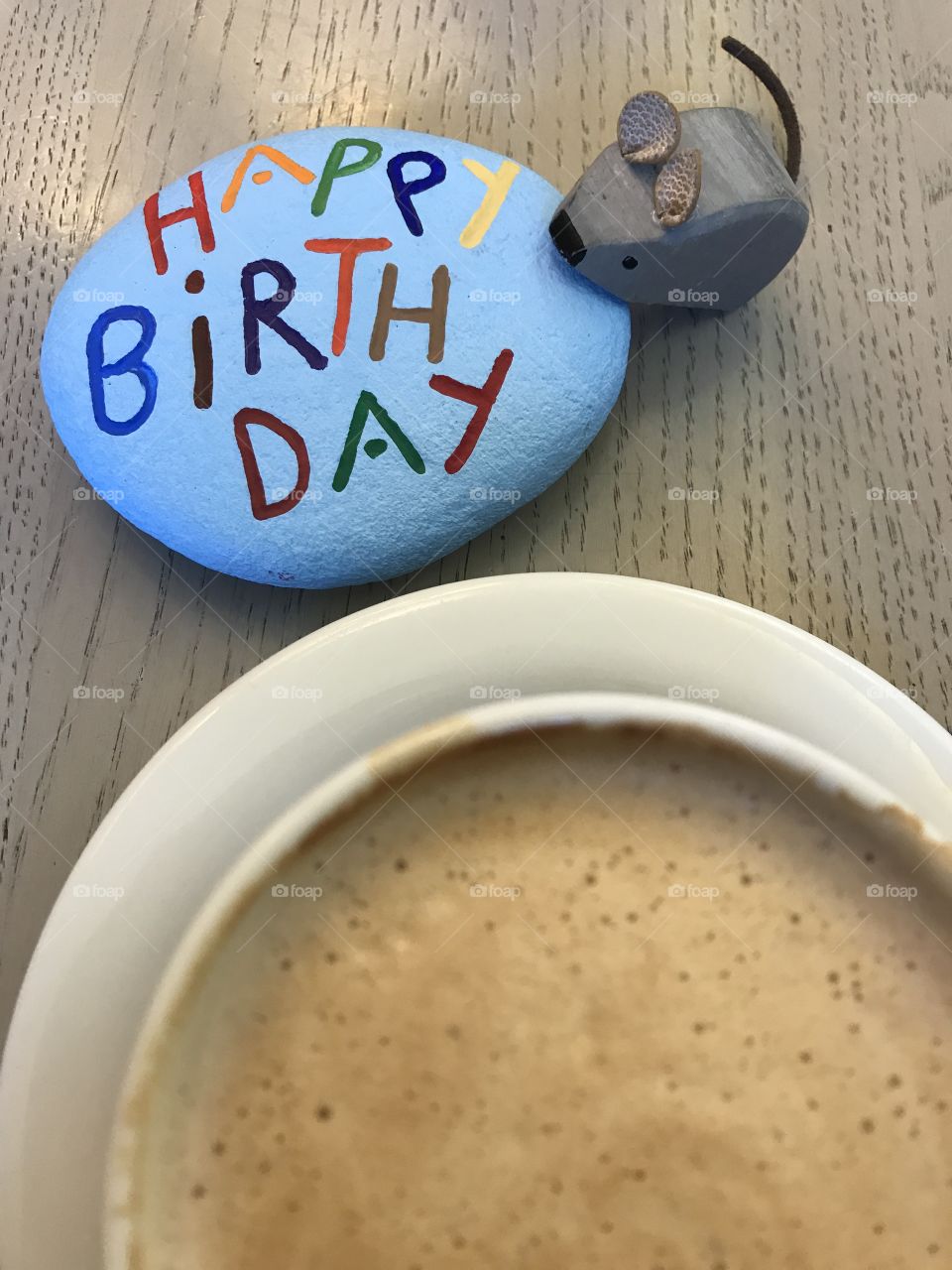 Happy Birthday to you, morning message with a stone