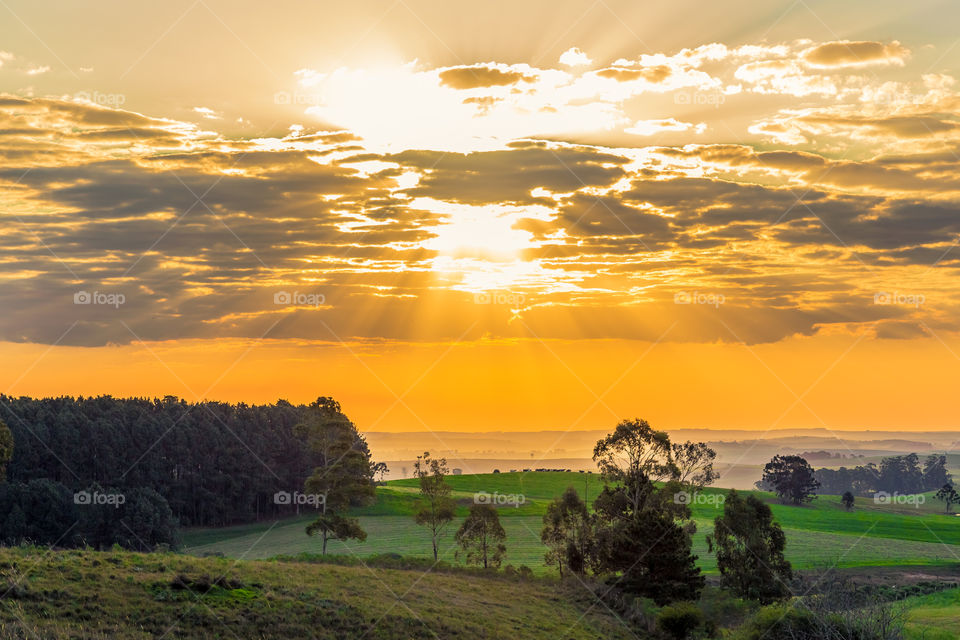 Sunset in interior of Brazil