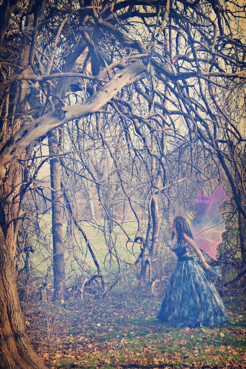 pink blue tree magic by arwenren