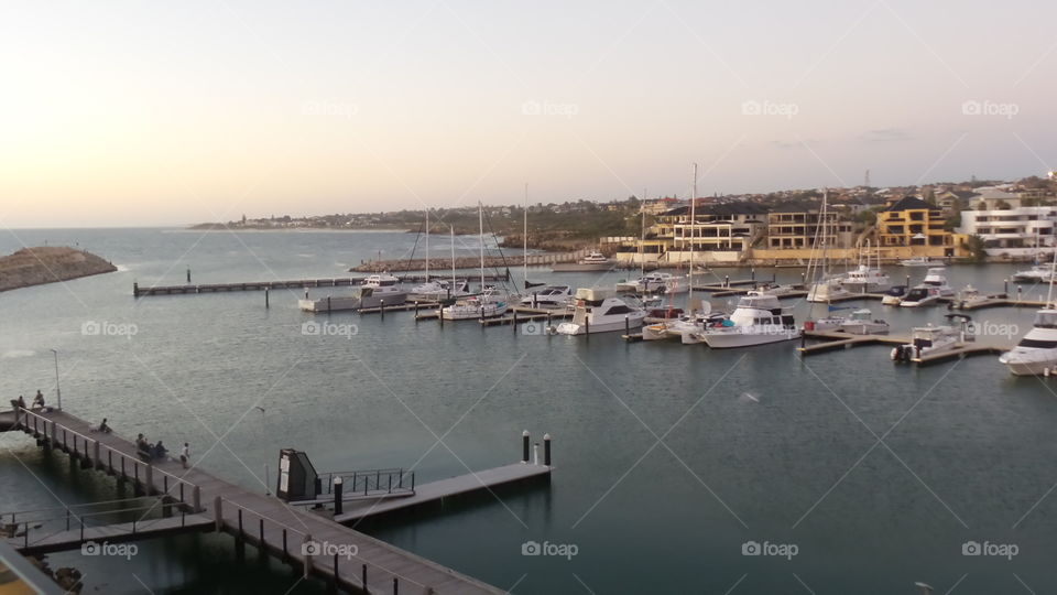 sunset at the marina