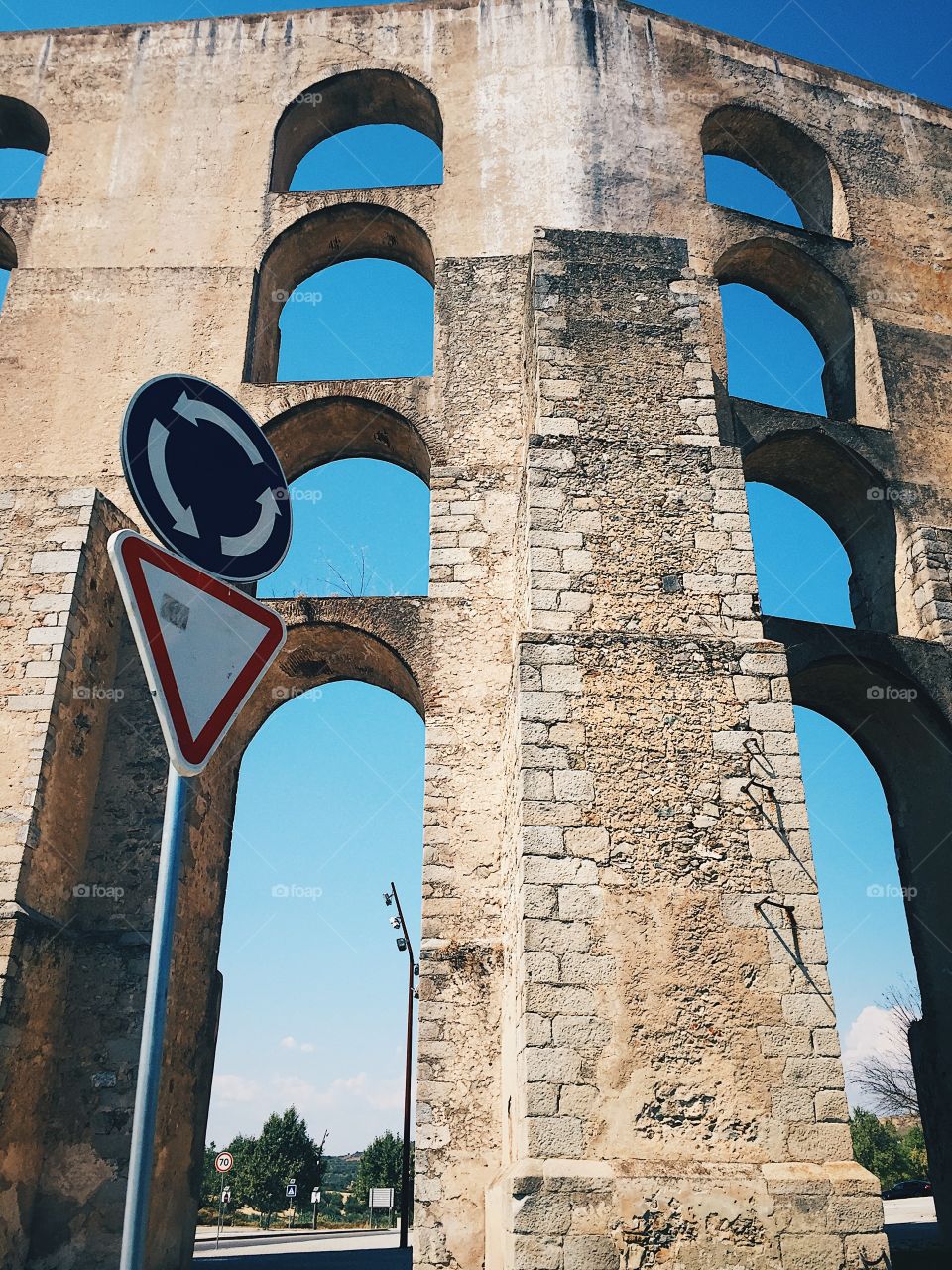 Roman aqueduct in Elvas, Portugal 