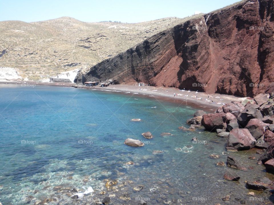 Red sand beach Santorini 