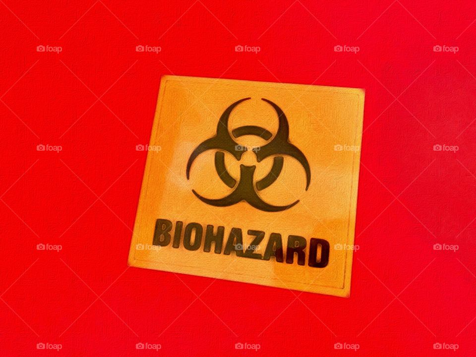 Biohazard sign.  Enhanced with iPhone app brushstroke to make it look like a painting. 