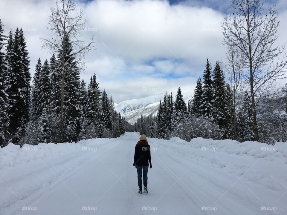 Walking the north fork road.