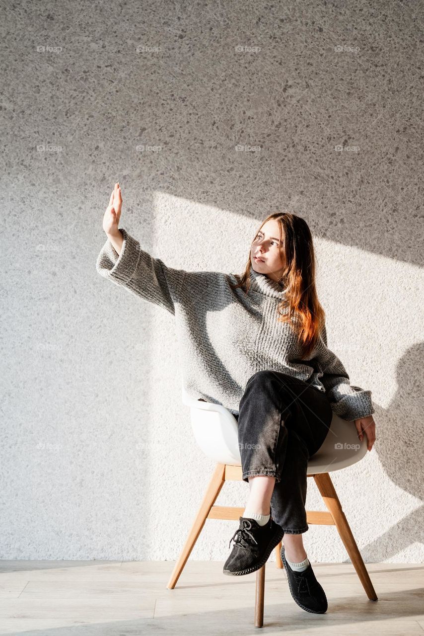 portrait of a woman with shadow