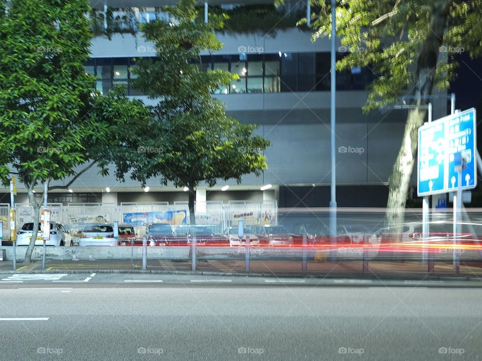 Taxi and road sign