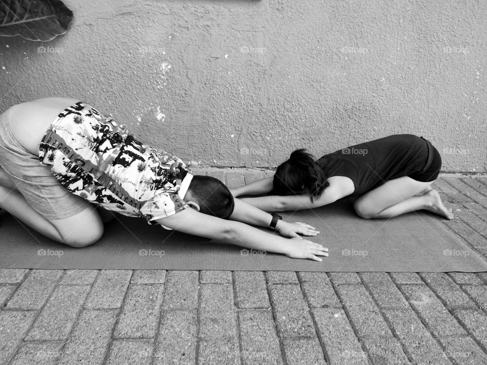 Children doing yoga