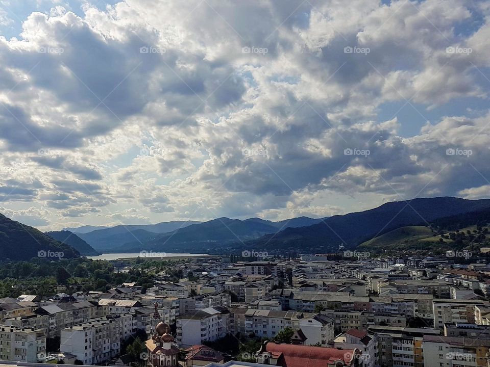 view from the height towards the city of Piatra Neamt