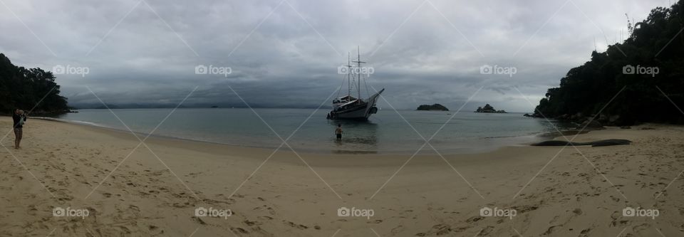 Panoramic view of a beach in Paraty-RJ/Brazil