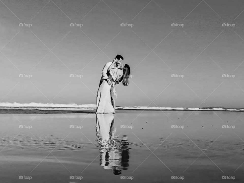 Couple in love on the beach