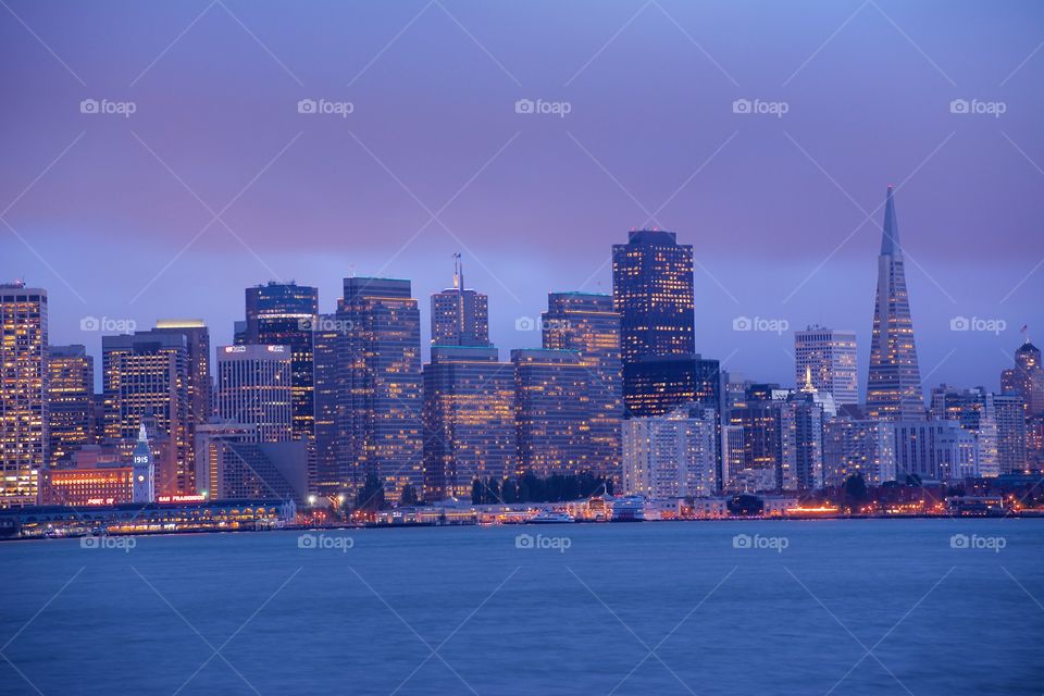 San Francisco port and seafront in the evening 