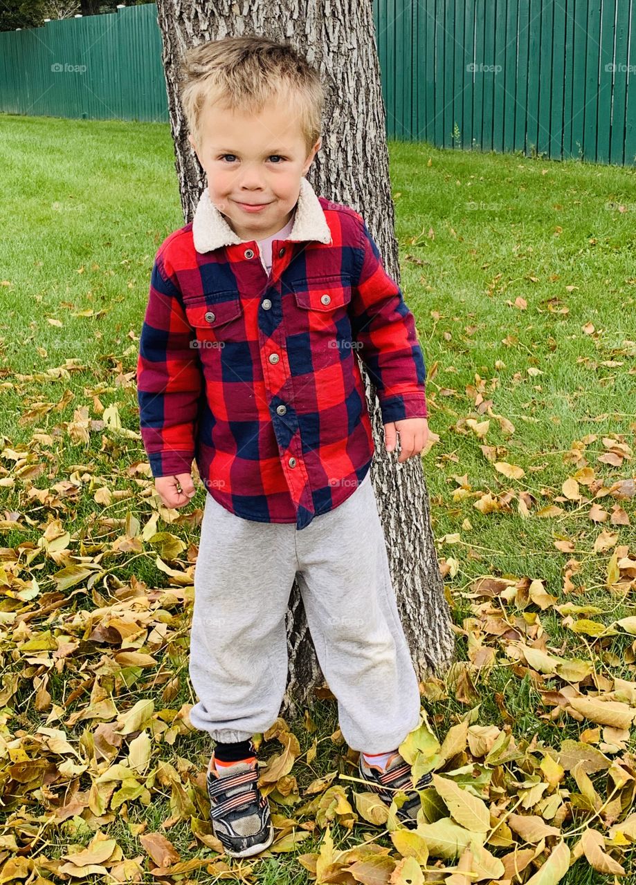 Standing in the leaves 