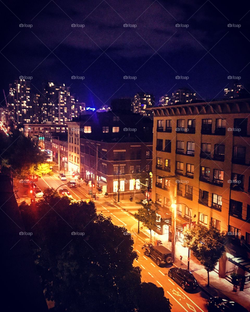 City street by night. 