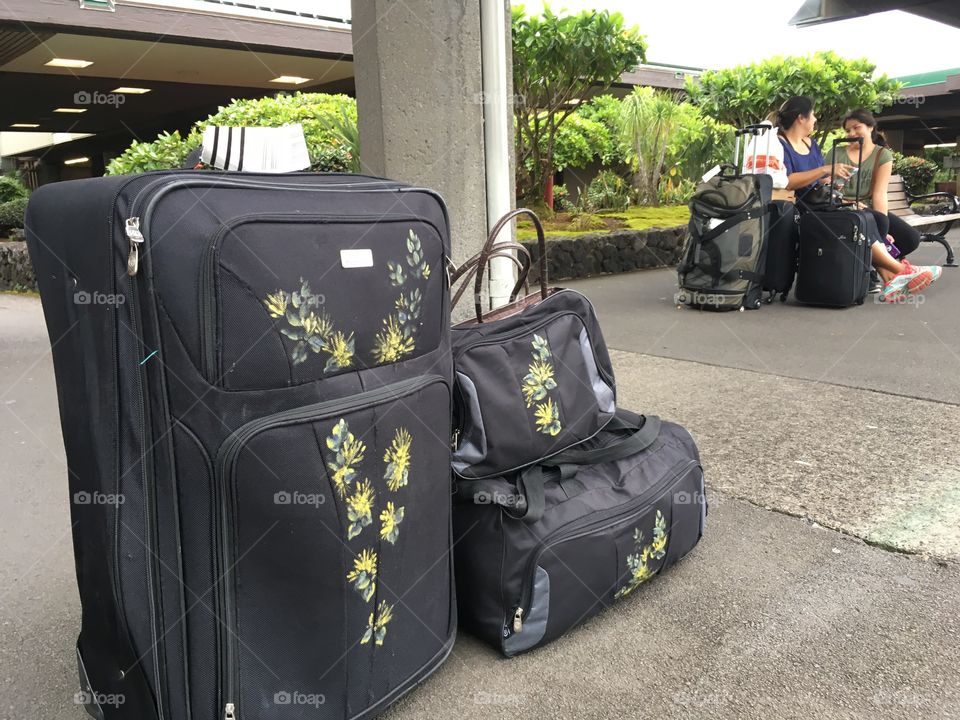 Luggage at airport, Hilo Hawaii