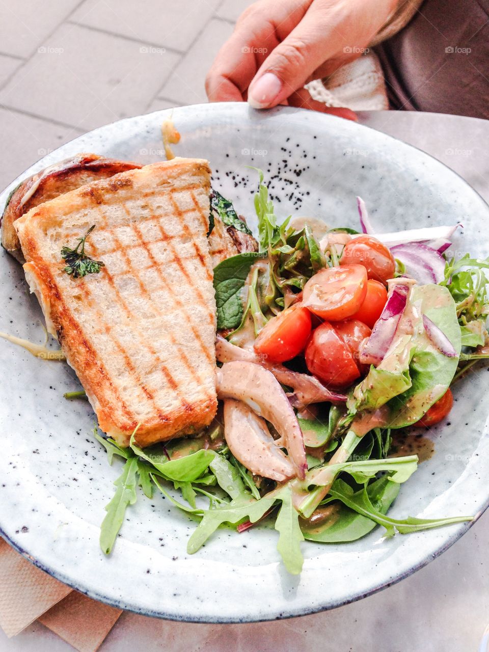 grilled chanterelle sandwich