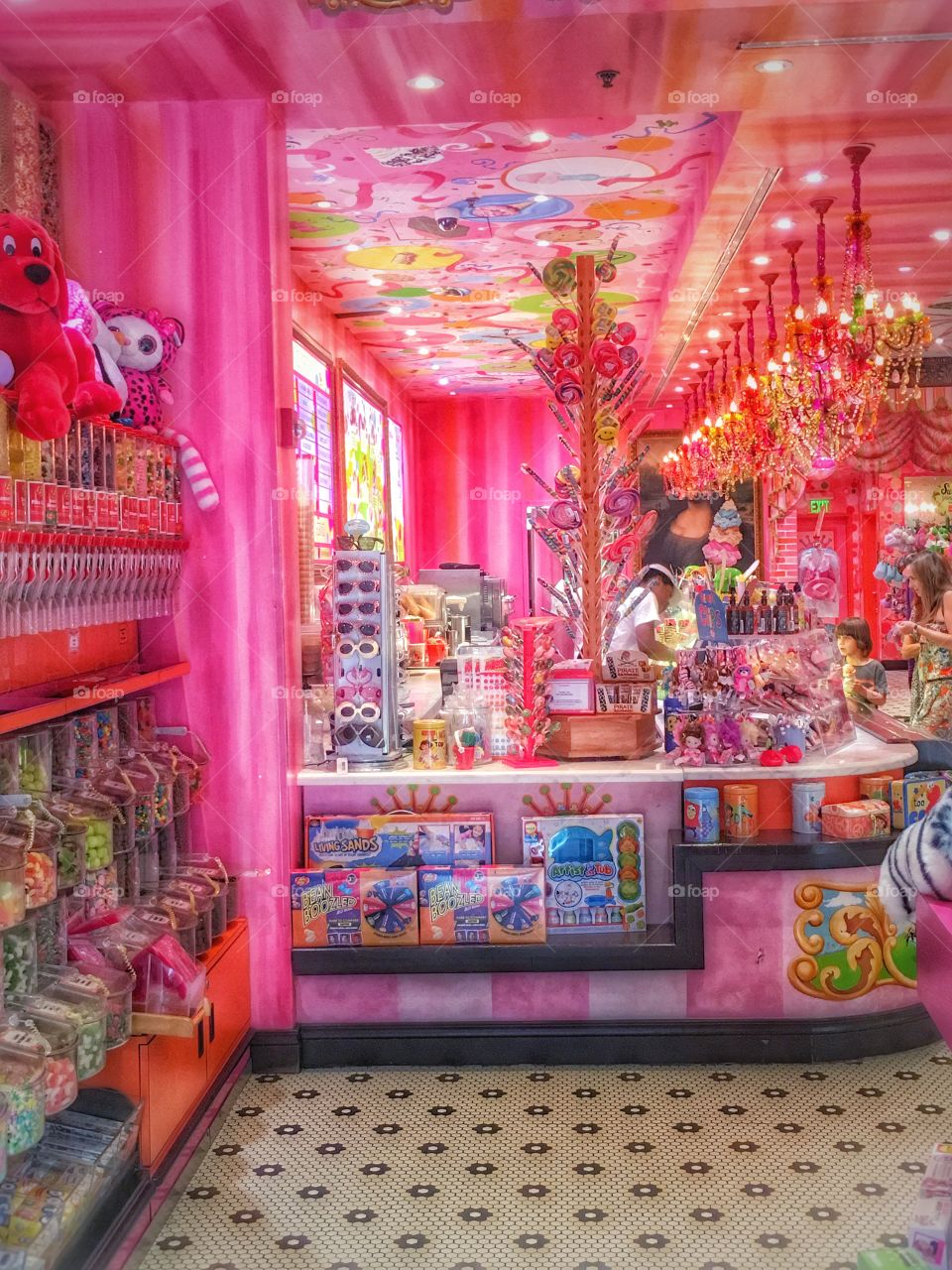Beautiful colorful candy store