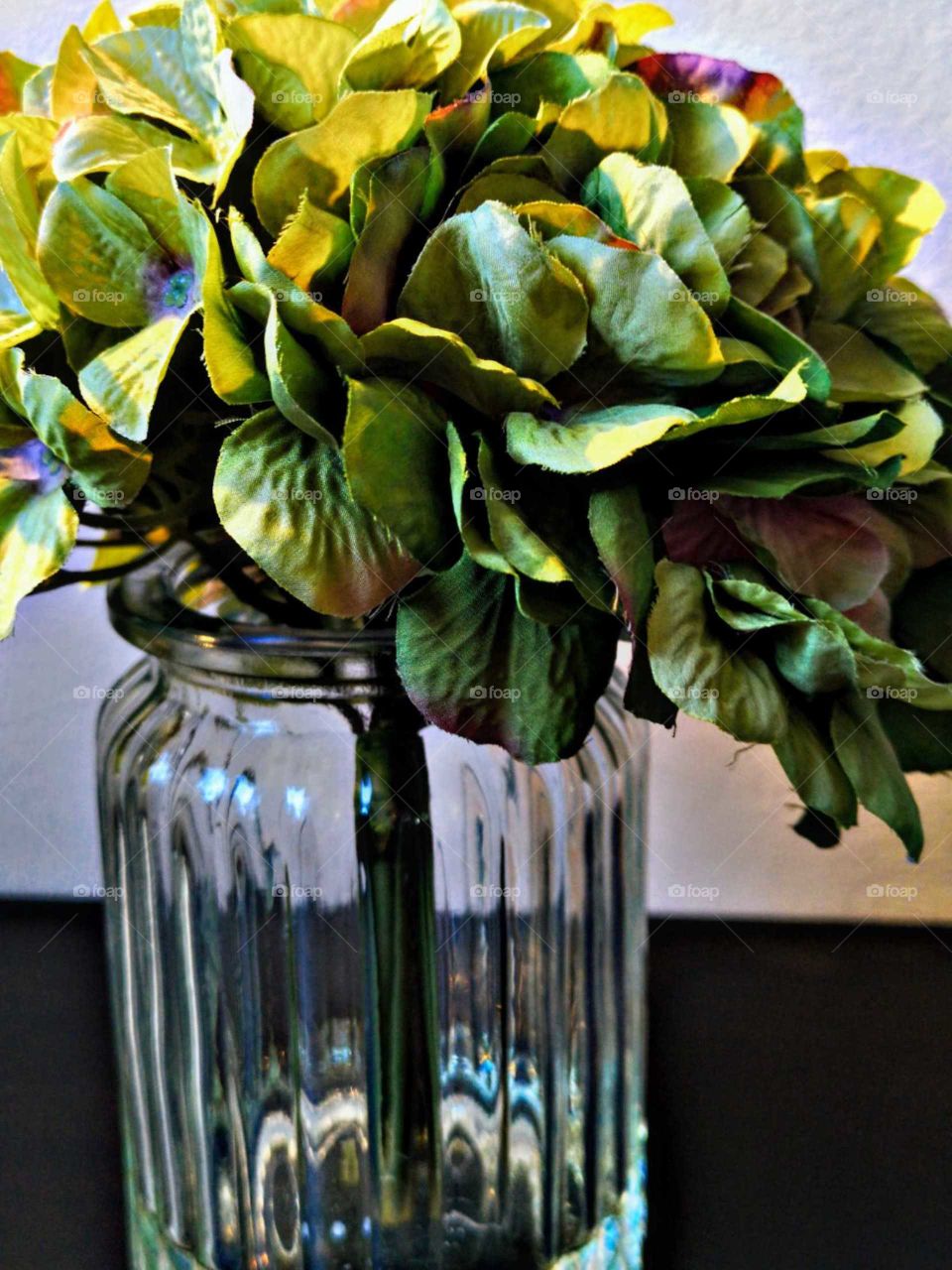 flowers in a crystal vase