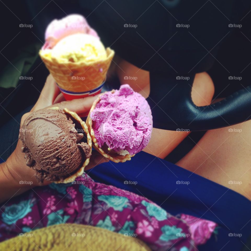 Close-up of girl holding ice cream cone