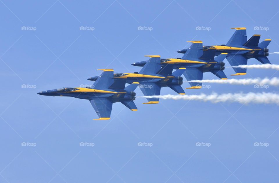 Blue Angels performing at the Dayton Air Show