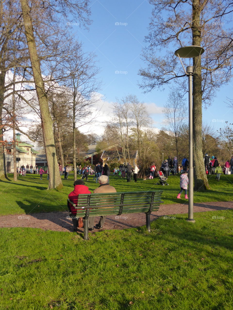 Resting on a bench