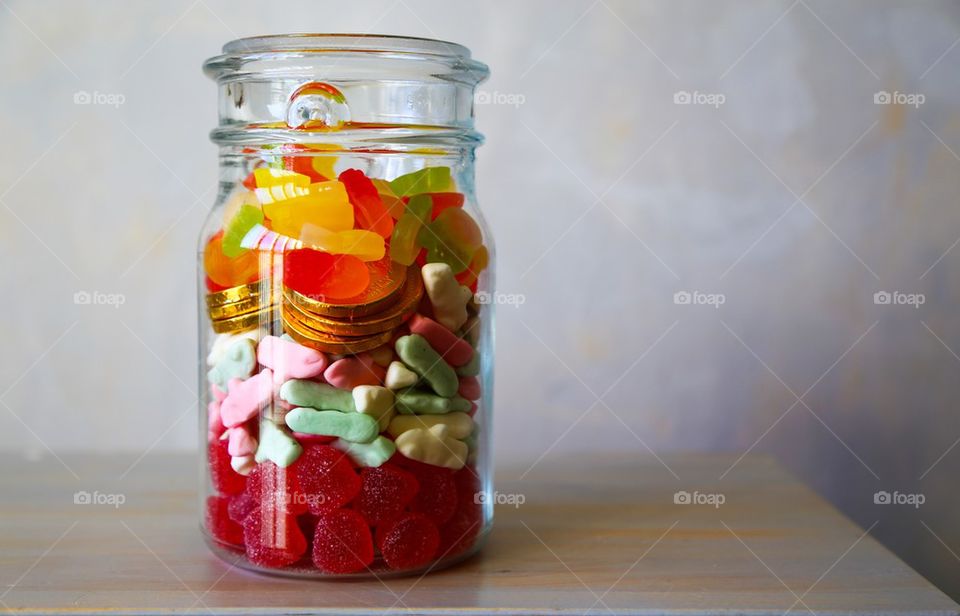 Candies on table