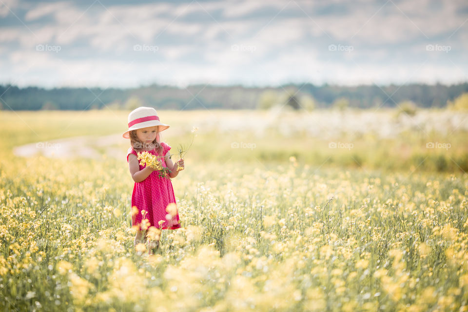 Little girl in meadow