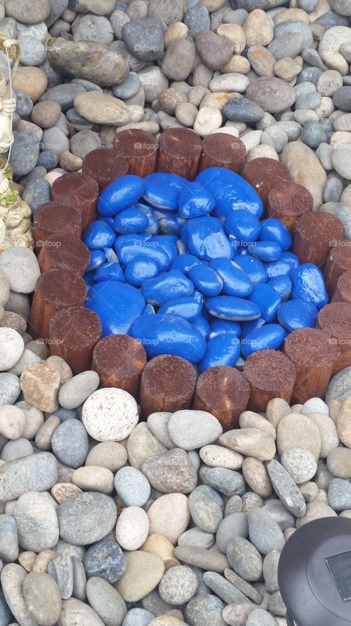 Blue rocks as water