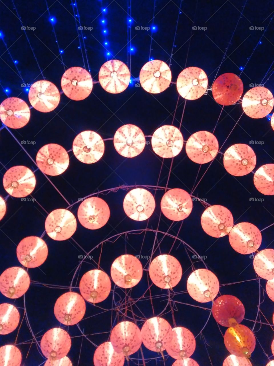 design decorative lampion in the dark night to celebrate chinnese new year at pasar gede solo
