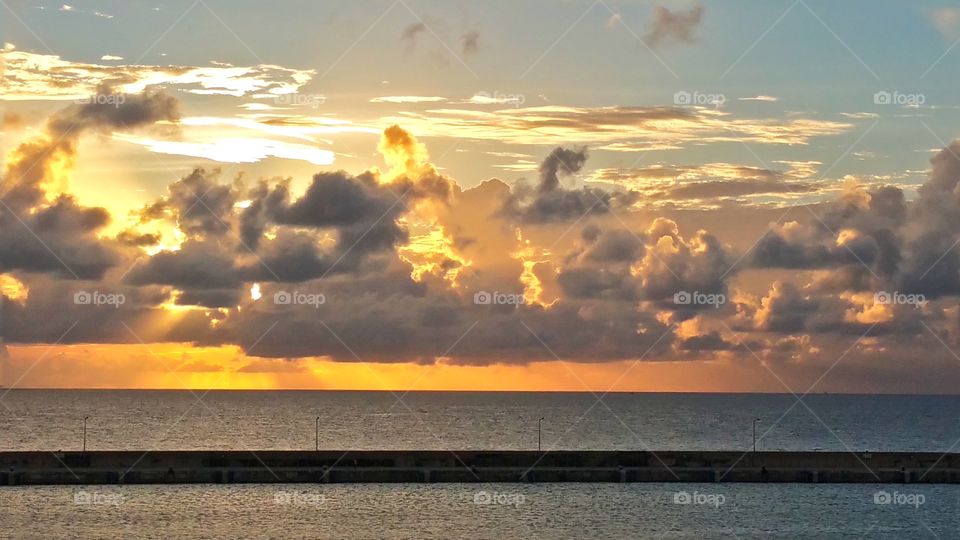 sunset in the southern Caribbean. Barbados