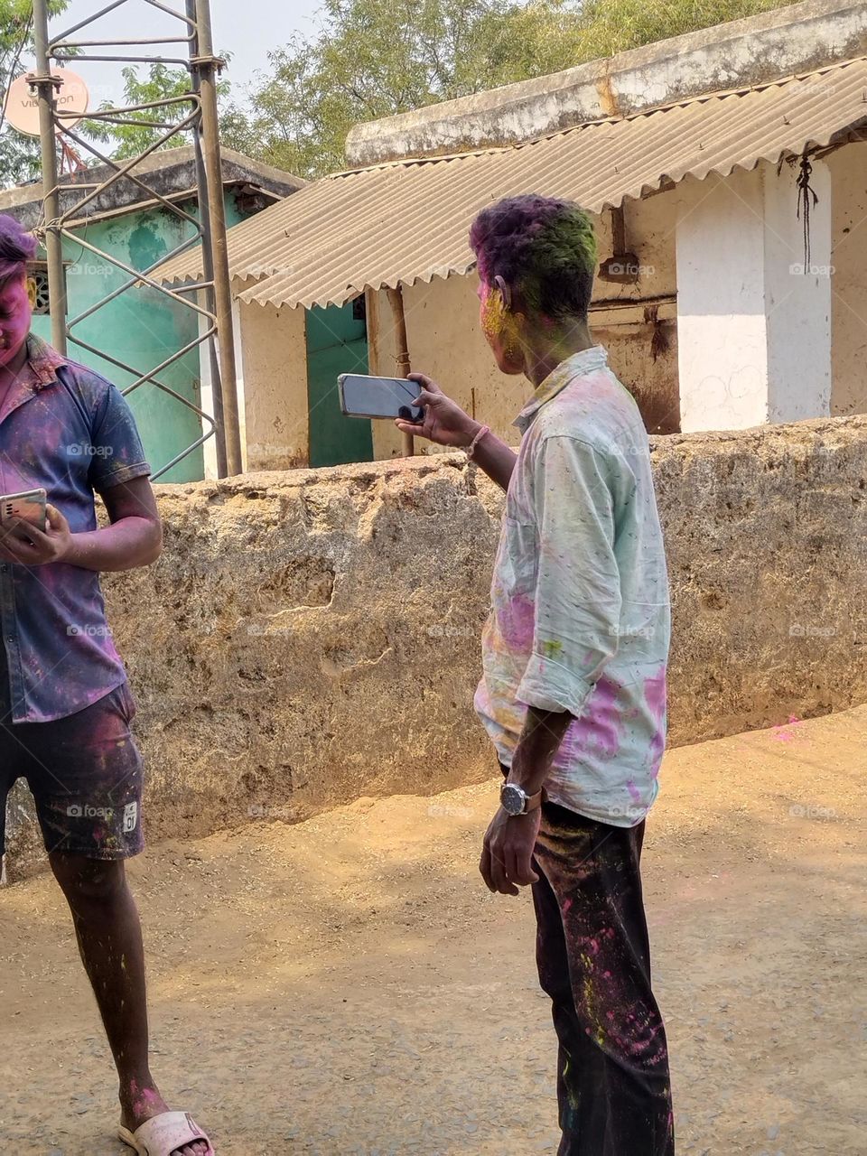 Holi celebration photography