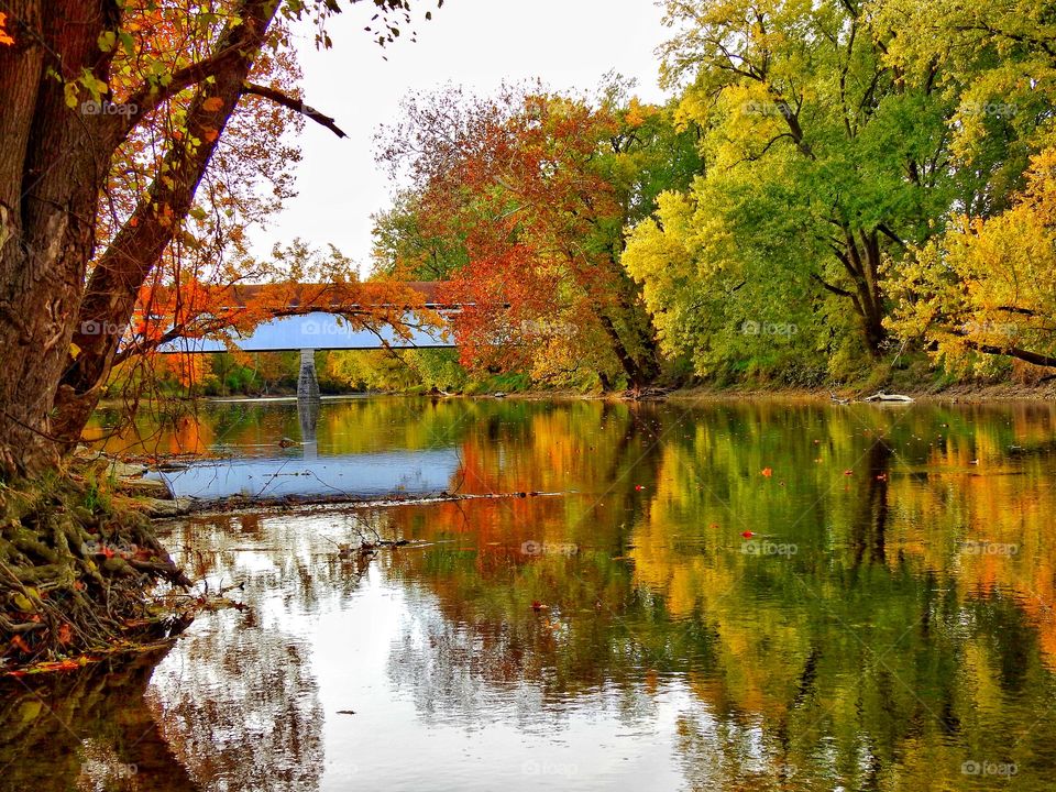 Beautiful fall day in Indiana at Potter’s Bridge Park 
