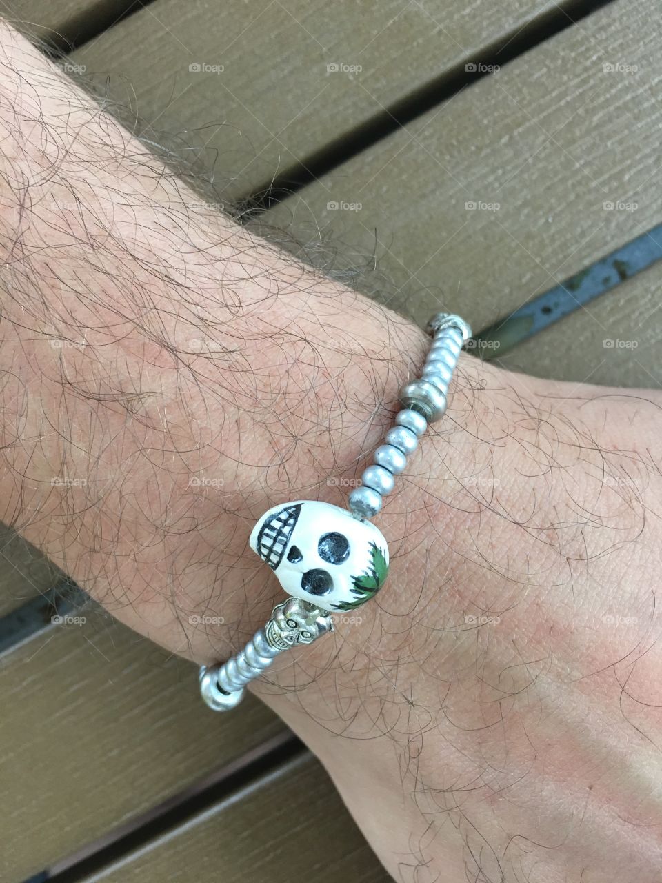 Homemade skull bracelet
