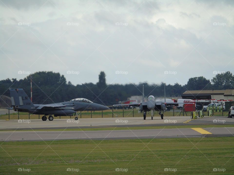 F15E Jet, waiting for their turn to depart, RAF Lakenheath, England