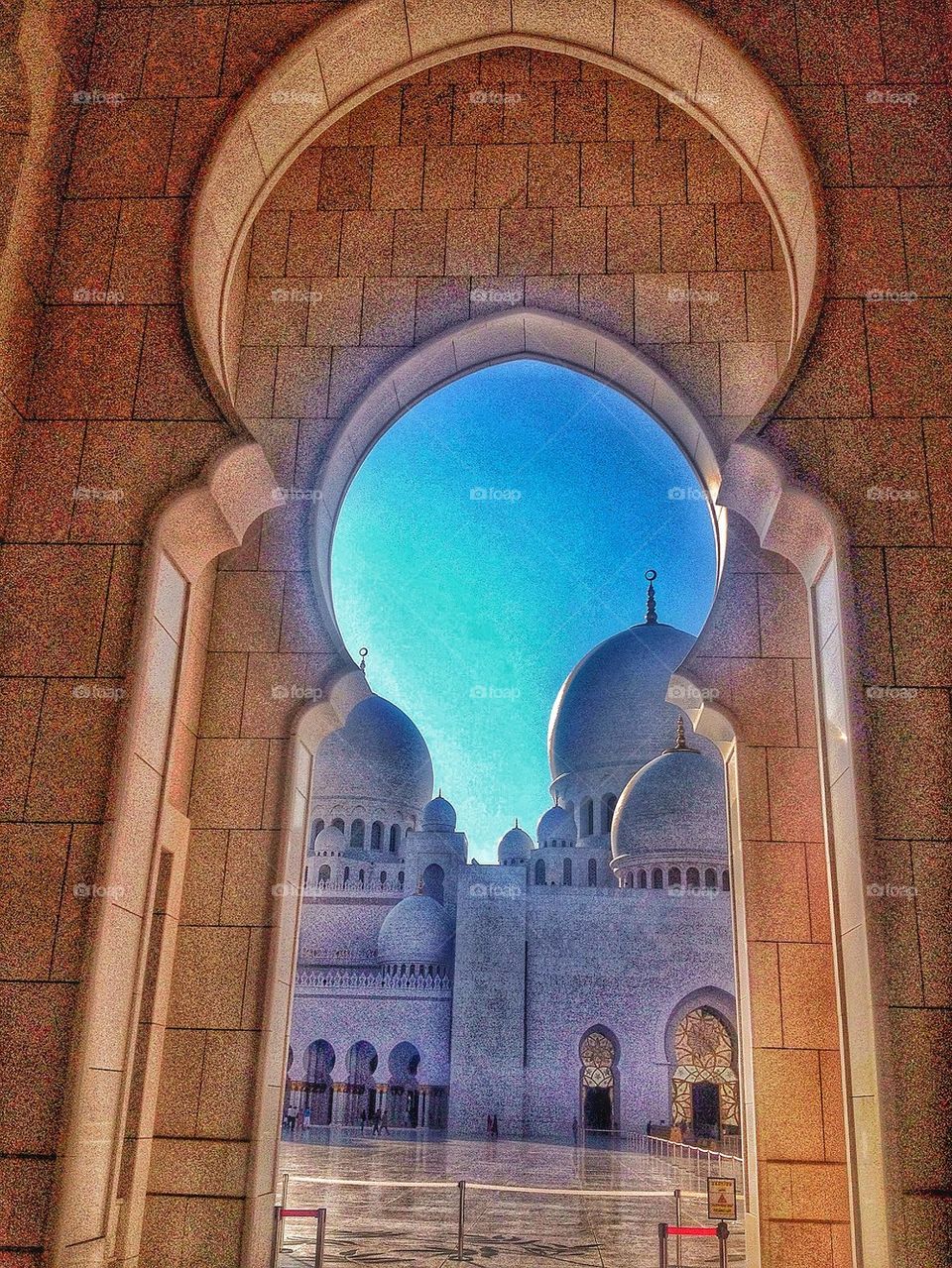 Mosque through Arches 