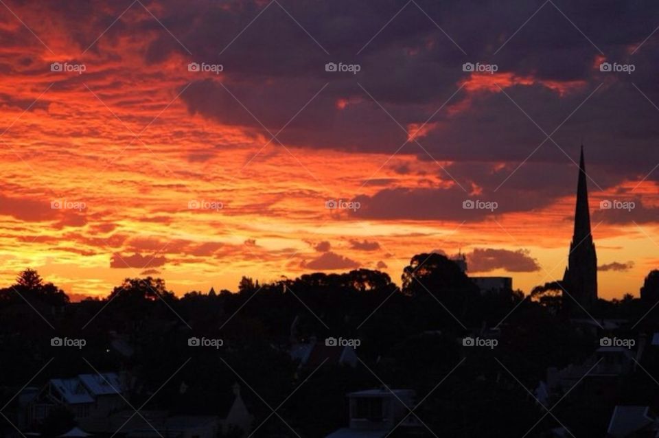 Sky on fire