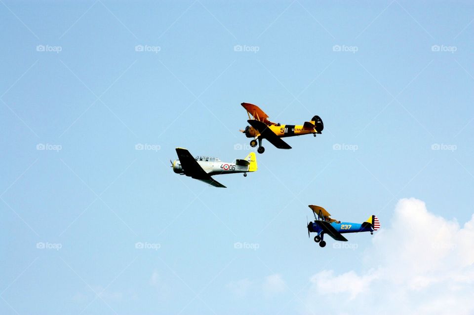 Three colorful planes