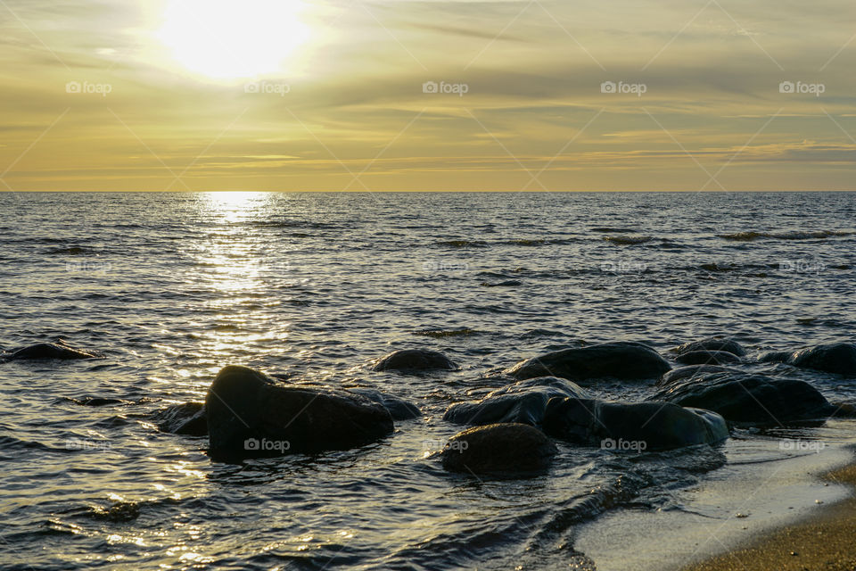 beautiful sunset at the seashore