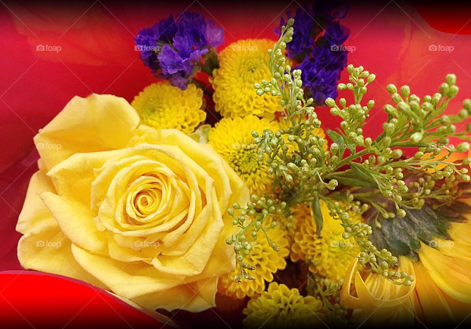 Yellow rose bouquet.