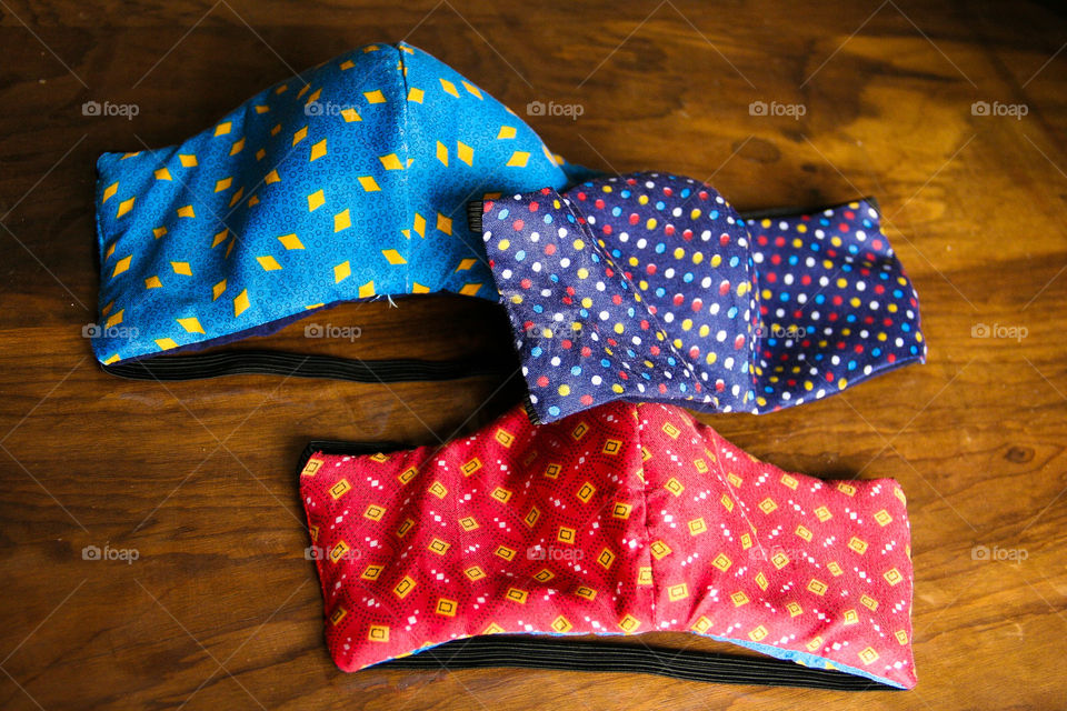 Keeping busy during lockdown by making masks for others