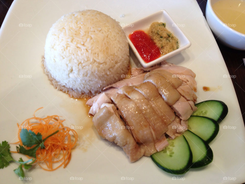 food rice cucumber chicken by paullj