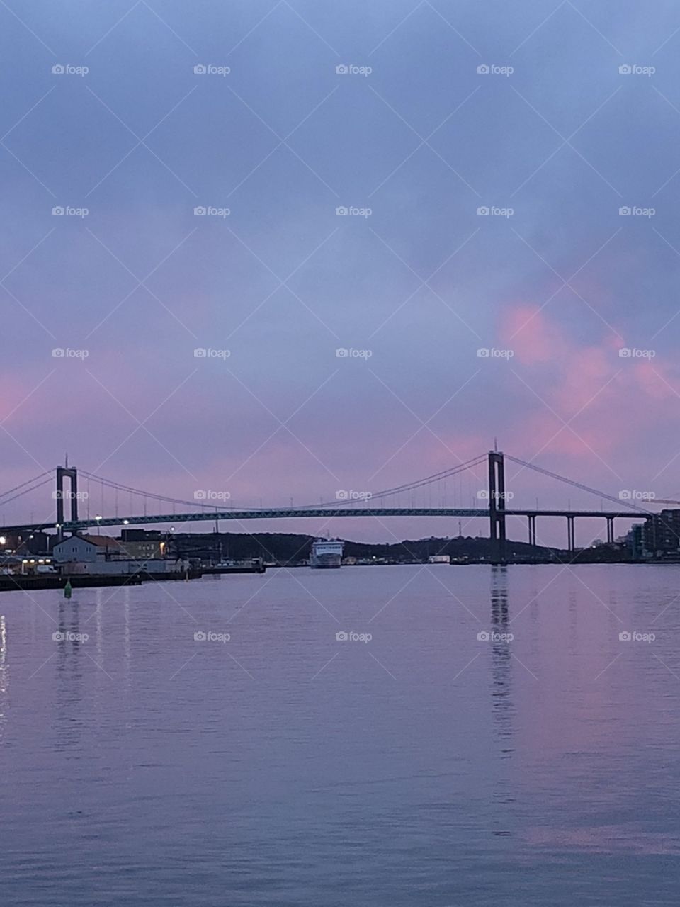 Sunset gothenburg bridge