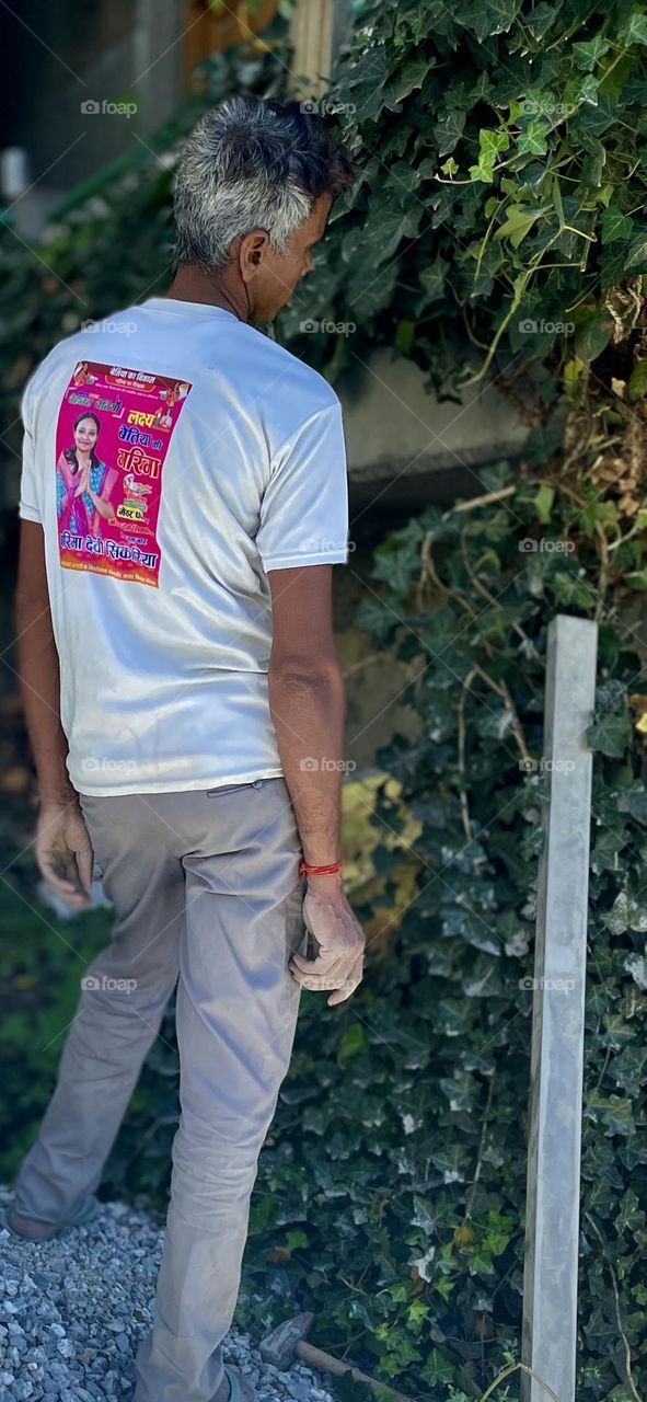 Man with advertising 