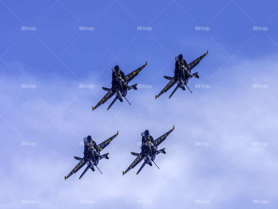 Blue Angels 4 planes in formation