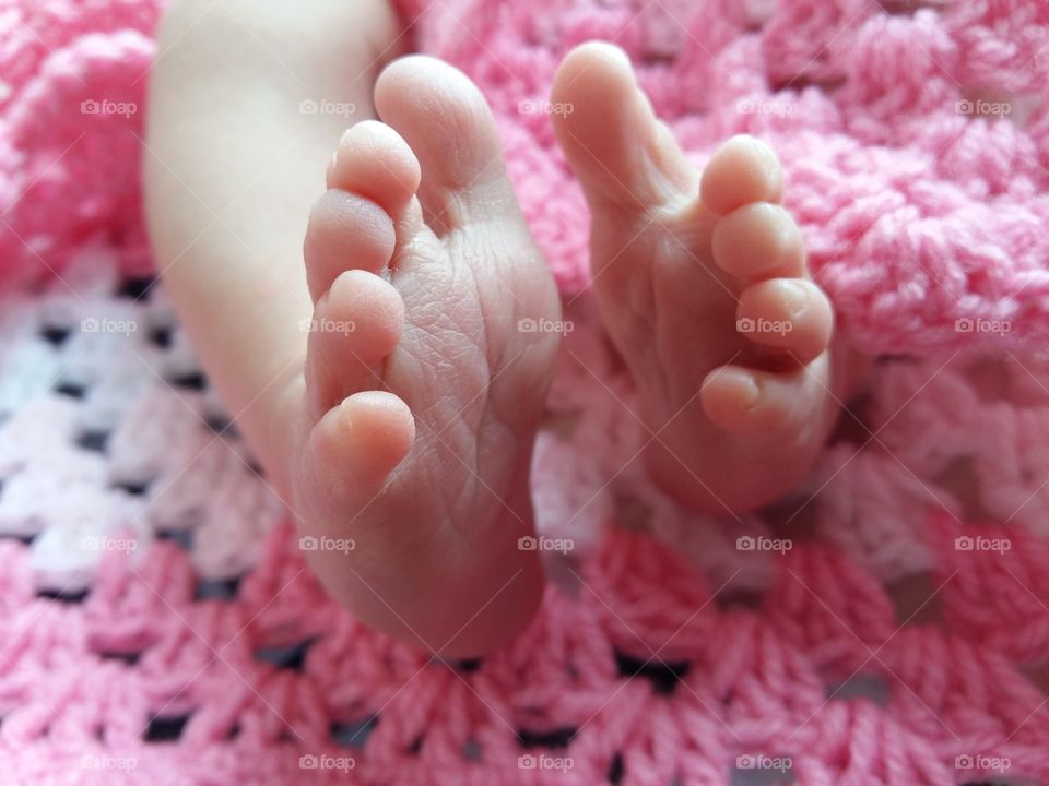 Close-up of baby legs