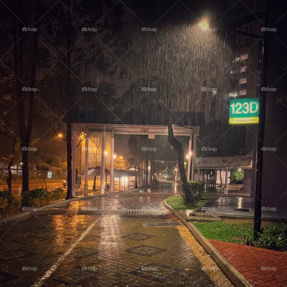 Night mode with heavy rain