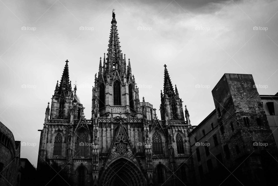 The Cathedral of the Holy Cross and Saint Eulalia. Barcelona, Spain.