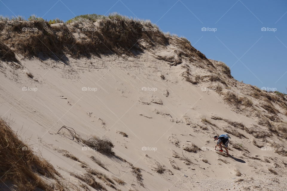 Climbing the dunes